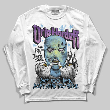 University Blue Sneakers DopeSkill Long Sleeve T-Shirt Drip Harder Graphic Streetwear - White