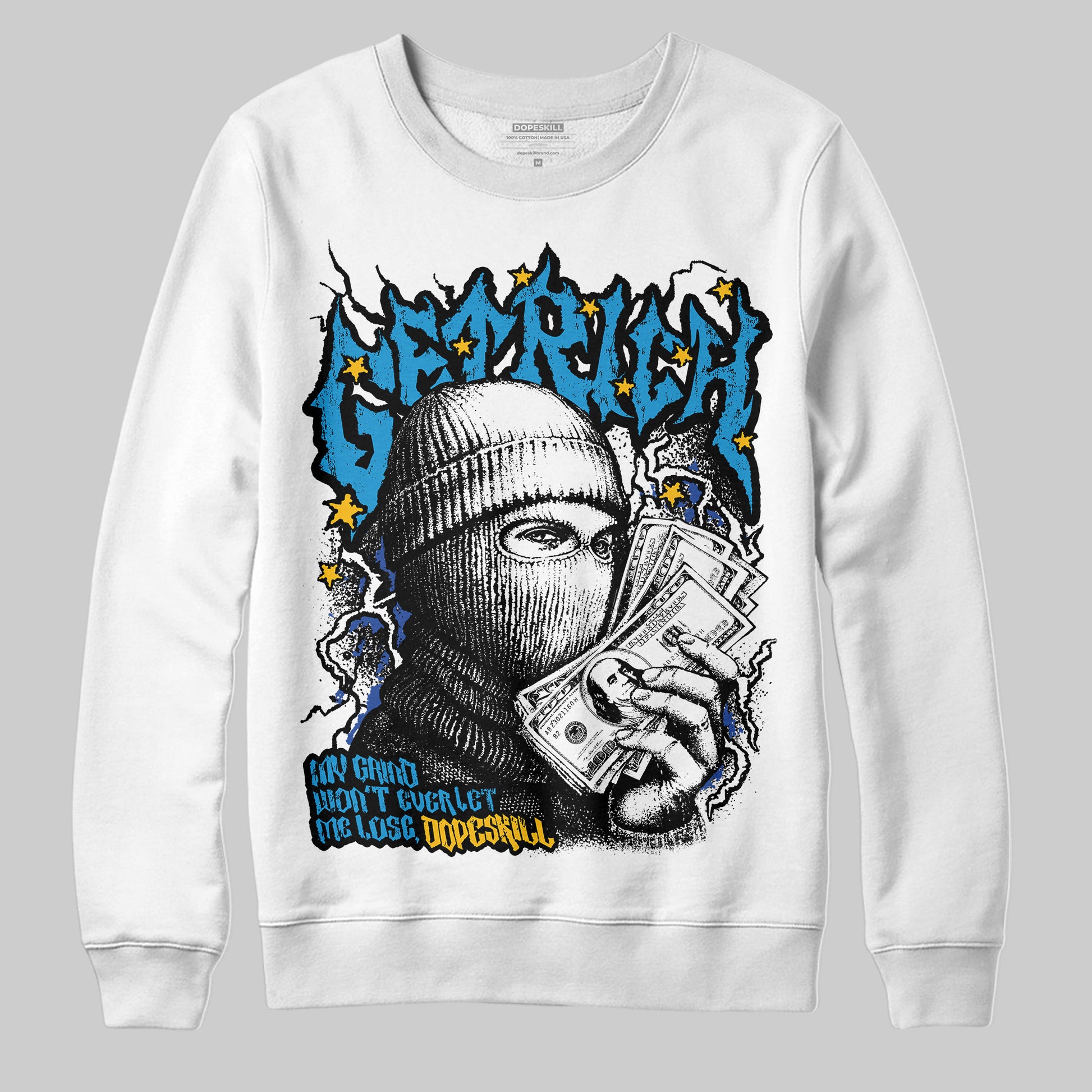 Royal Blue Sneakers DopeSkill Sweatshirt Wealthy Graphic Streetwear - White