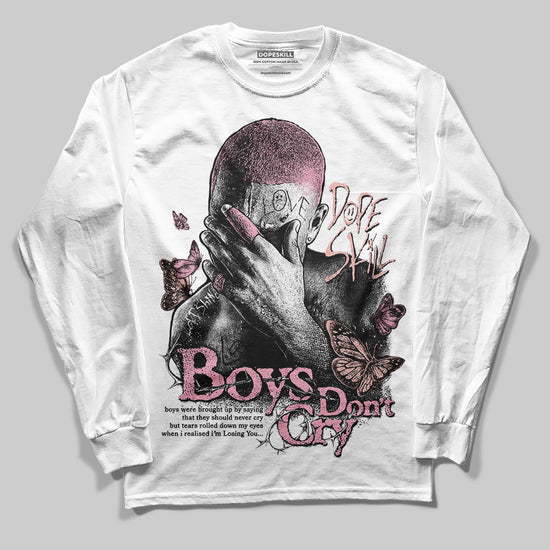 AMIRI White & Pink Stars Court Sneakers DopeSkill Long Sleeve T-Shirt Boys Don't Cry Graphic Streetwear - White