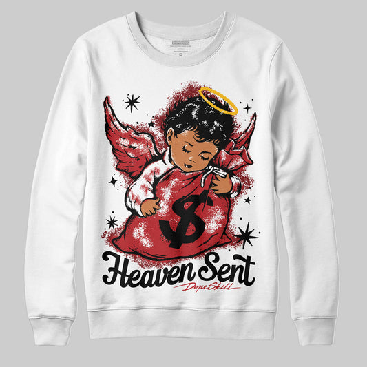 Jordan 12 Retro Flu Game (2025) DopeSkill Sweatshirt Heaven Sent Graphic Streetwear - White 