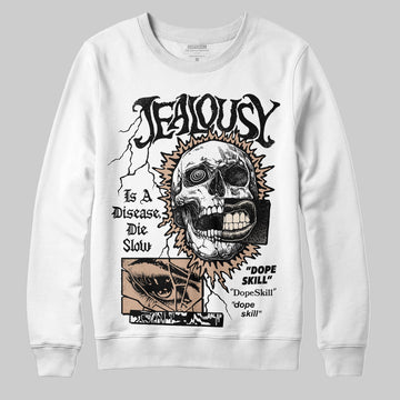 Jordan 4 Retro Cozy Girl DopeSkill Sweatshirt Jealousy Graphic Streetwear - White 