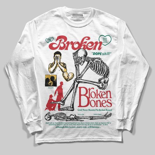 Jordan 3 Mexico 'El Vuelo' DopeSkill Long Sleeve T-Shirt Broken Bones Graphic Streetwear - White