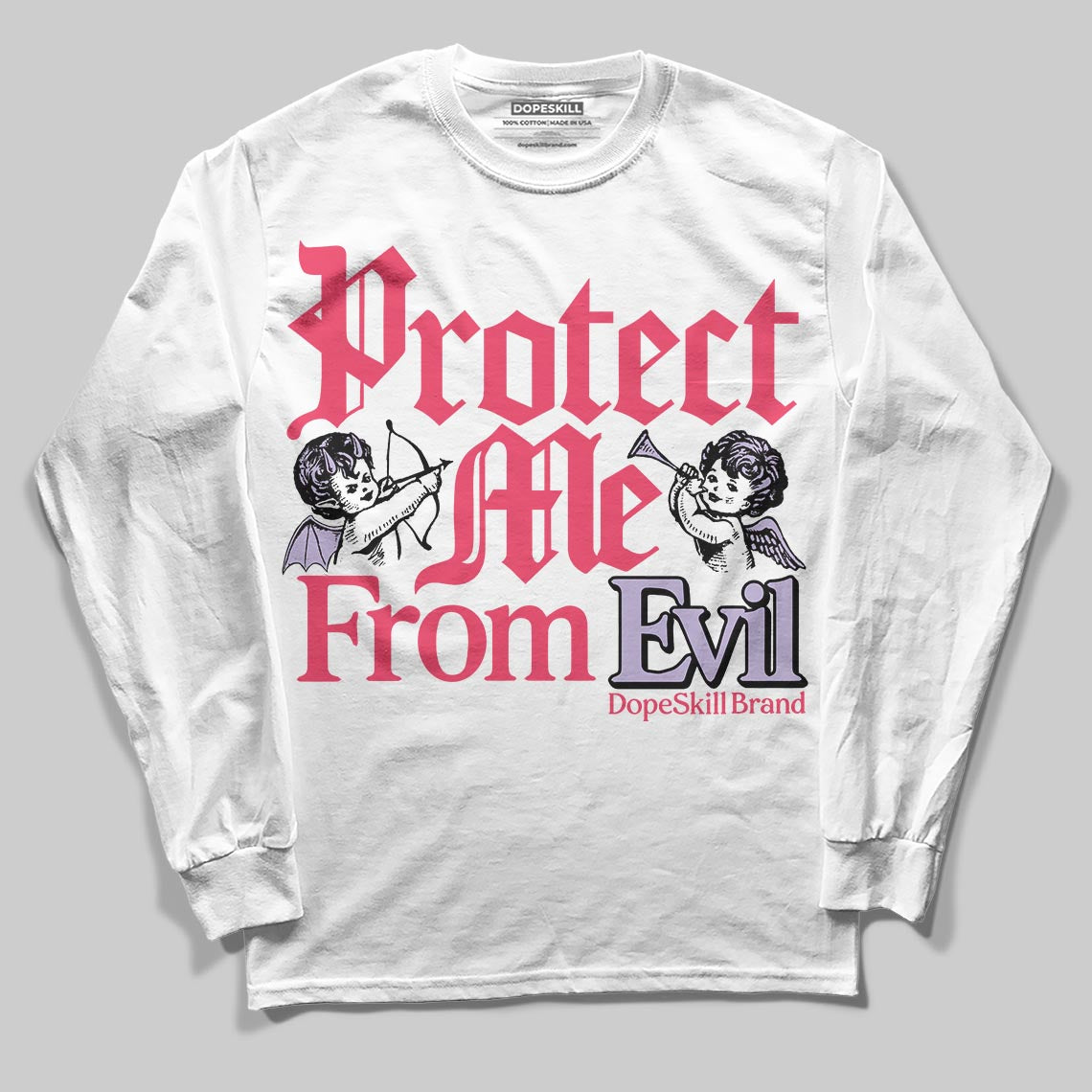 Jordan 5 Low “Peanut Butter Jelly” DopeSkill Long Sleeve T-Shirt Protect Me From Evil Graphic Streetwear - White