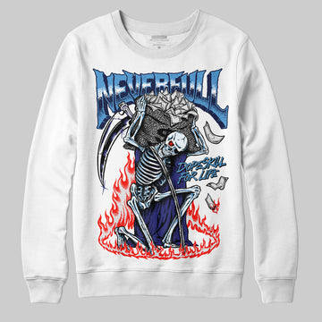 Jordan 3 "Midnight Navy" DopeSkill Sweatshirt NeverFull Graphic Streetwear - White