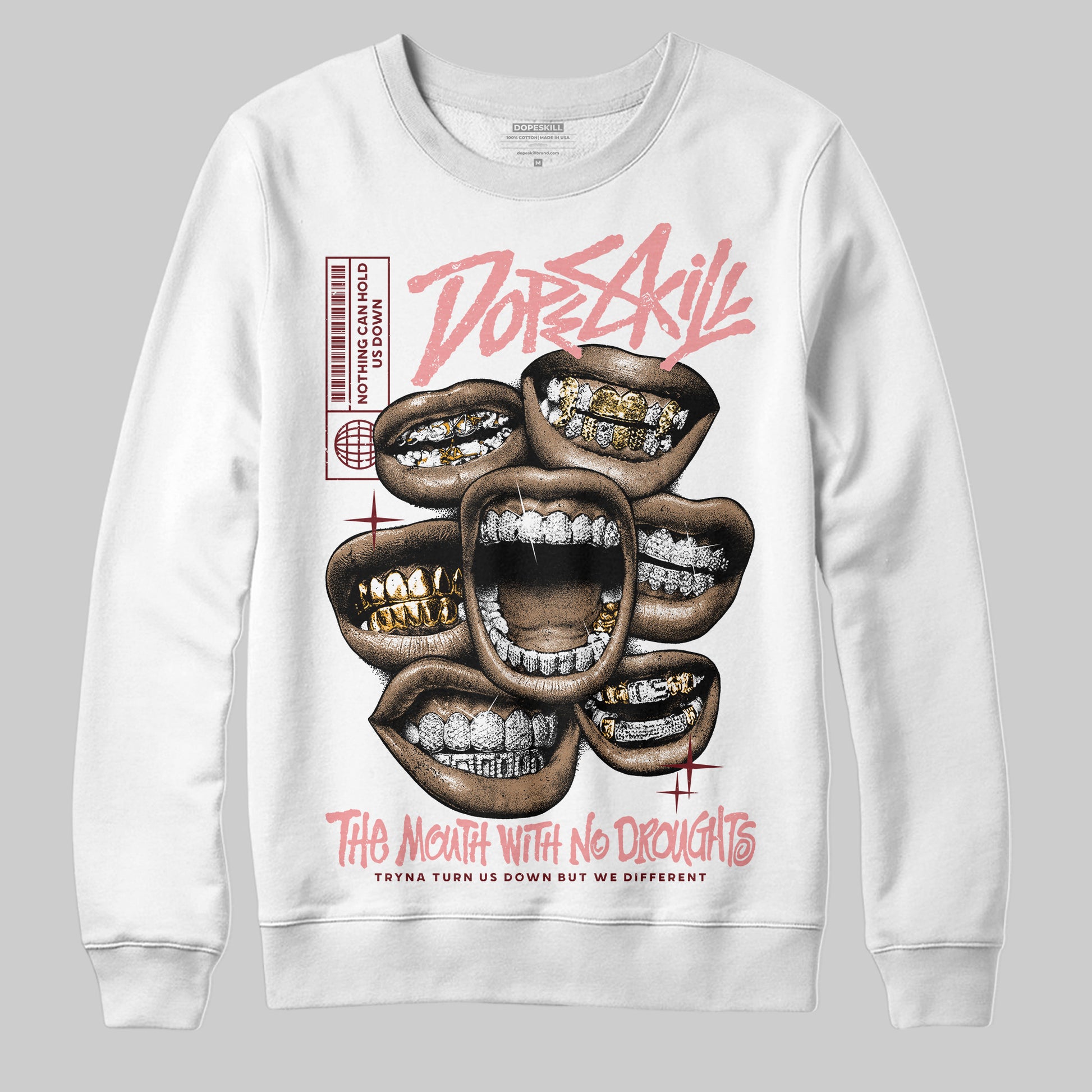 Jordan 3 Retro Valentine's Day Treat Yourself (2025) DopeSkill Sweatshirt The Mouth With No Droughts Graphic Streetwear - White