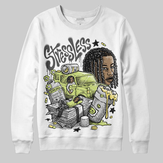 Jordan 4 GS “Light Lemon Twist” DopeSkill Sweatshirt Stressless Graphic Streetwear - White