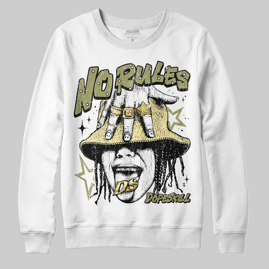 Olive Sneakers DopeSkill Sweatshirt No Rules Graphic Streetwear - White