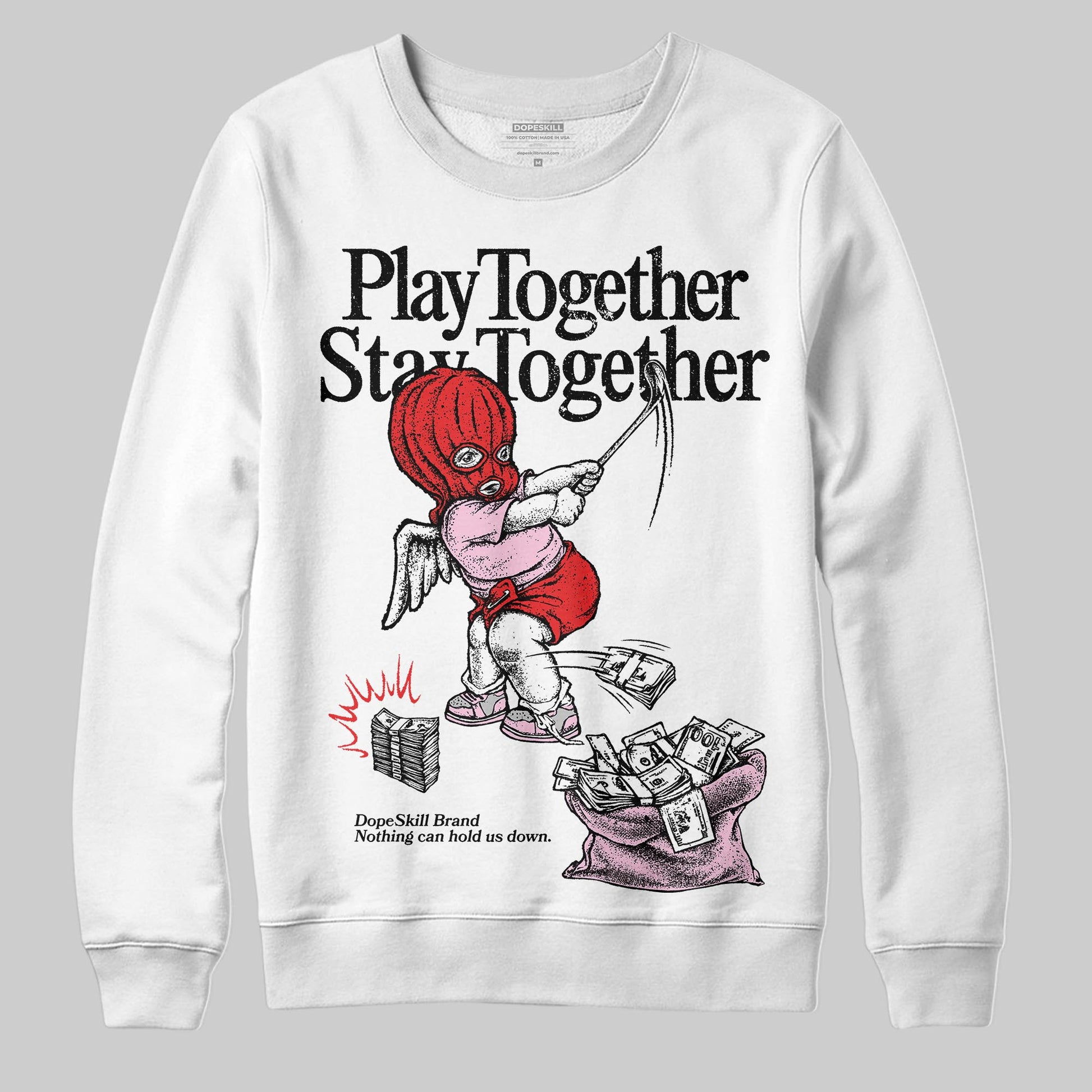 Awake NY x Air Jordan 5 Arctic Pink DopeSkill Sweatshirt Play together, Stay together Graphic Streetwear - White