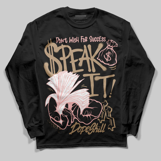 Nike Air Force 1 Low Canvas “Linen” DopeSkill Long Sleeve T-Shirt Speak It Graphic Streetwear - Black