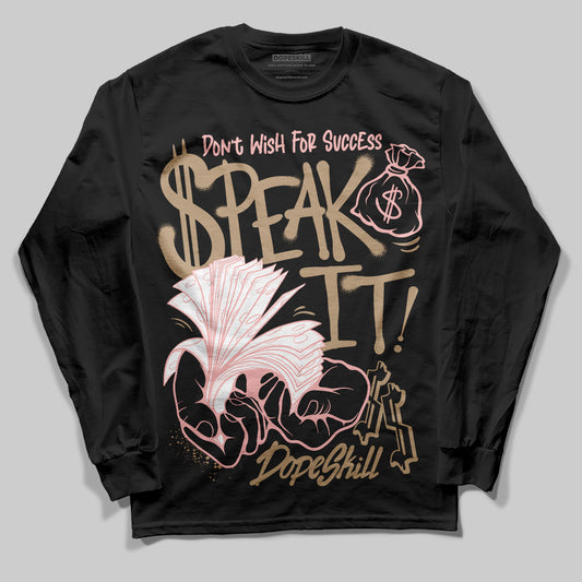 Nike Air Force 1 Low Canvas “Linen” DopeSkill Long Sleeve T-Shirt Speak It Graphic Streetwear - Black