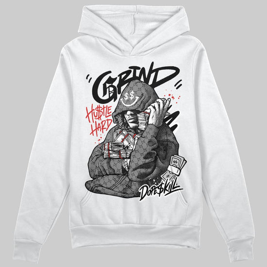 Grey Sneakers DopeSkill Hoodie Grind Pray Graphic Streetwear - White 