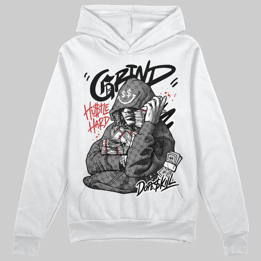 Grey Sneakers DopeSkill Hoodie Grind Pray Graphic Streetwear - White 