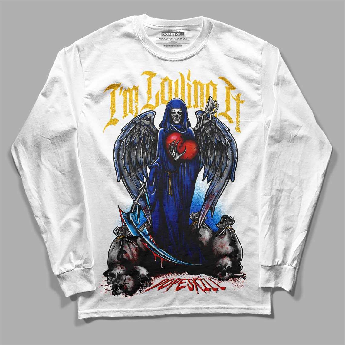 Jordan 14 “Laney” DopeSkill Long Sleeve T-Shirt New I'm Loving It Graphic Streetwear - White