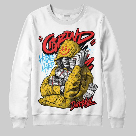Yellow Sneakers DopeSkill Sweatshirt Grind Pray Graphic Streetwear - White