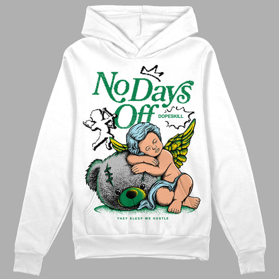 Jordan 5 “Lucky Green” DopeSkill Hoodie Sweatshirt New No Days Off Graphic Streetwear - White