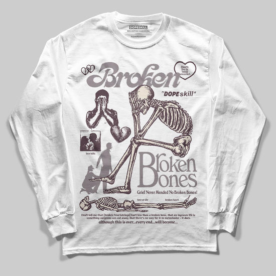 A Ma Maniére x Air Jordan 6 Retro “Smoky Mauve”⁠ DopeSkill Long Sleeve T-Shirt Broken Bones Graphic Streetwear - White