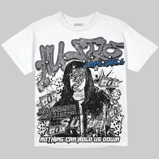 Jordan 9 Retro 'Flint Grey' 2026 Oversize Print 'No Money No Lust' DopeSkill Graphic T-shirt Streetwear - White 
