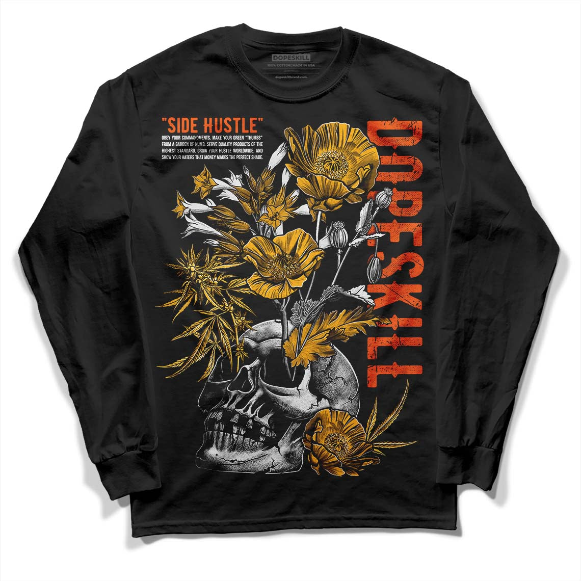 Dunk Low Championship Goldenrod (2021) DopeSkill Long Sleeve T-Shirt Side Hustle Graphic Streetwear - black