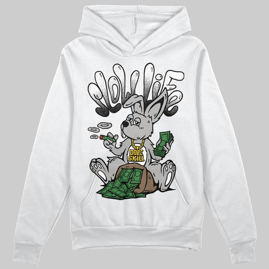 Black and White Sneakers DopeSkill Hoodie Sweatshirt Slow Life Graphic Streetwear - White