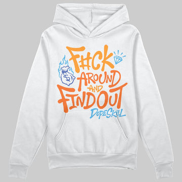 Orange, Black and White Sneakers DopeSkill Hoodie Sweatshirt F#ck Around And Find Out Graphic Streetwear - White