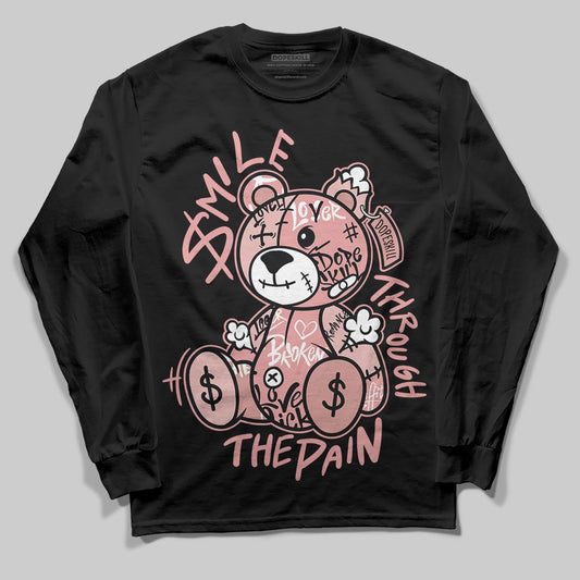 Jordan 40 “Dusty Rose” DopeSkill Long Sleeve T-Shirt Smile Through The Pain Graphic Streetwear - Black