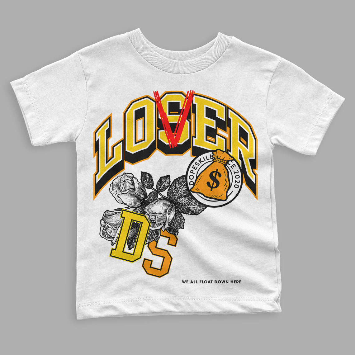 Jordan 6 “Yellow Ochre” DopeSkill Toddler Kids T-shirt Loser Lover Graphic Streetwear - White