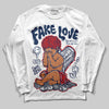 Jordan 4 SB “Summit White/Navy” DopeSkill Long Sleeve T-Shirt False Love Graphic Streetwear - White