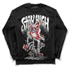 Jordan 14 "Black/White" DopeSkill Long Sleeve T-Shirt Stay High Graphic Streetwear - Black