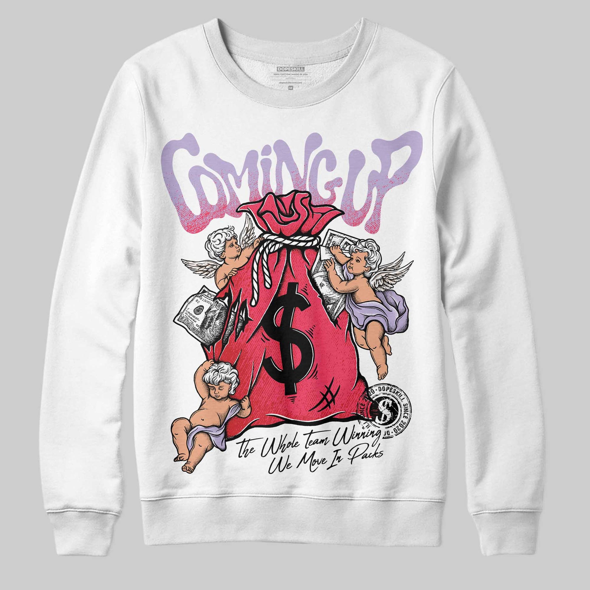Jordan 5 Low “Peanut Butter Jelly” DopeSkill Sweatshirt Money Bag Coming Up Graphic Streetwear - White