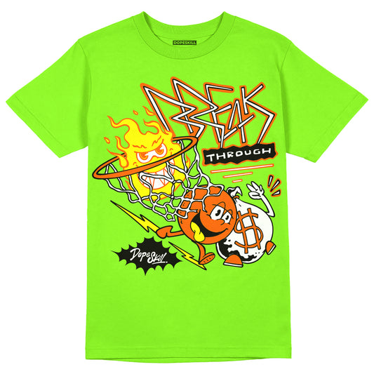 Neon Green Sneakers DopeSkill Neon Green T-Shirt Break Through Graphic Streetwear