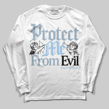 Jordan 40 “Blue Suede” DopeSkill Long Sleeve T-Shirt Protect Me From Evil Graphic Streetwear - White