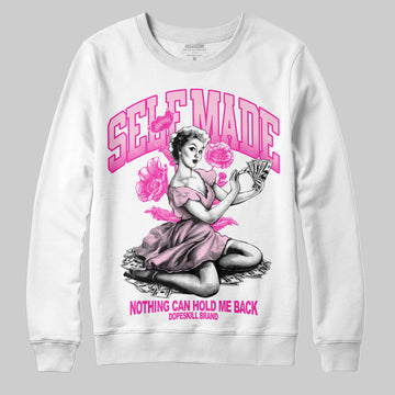 Pink Sneakers DopeSkill Sweatshirt Self Made Graphic Streetwear - White 