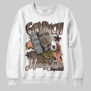 A Ma Maniére x Air Jordan 4 “Dark Mocha” DopeSkill Sweatshirt Get Rich Graphic Streetwear - White 