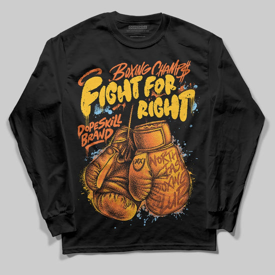 Orange, Black and White Sneakers DopeSkill Long Sleeve T-Shirt Fight For Right Graphic Streetwear - Black