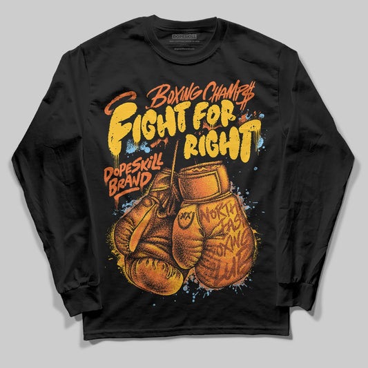 Orange, Black and White Sneakers DopeSkill Long Sleeve T-Shirt Fight For Right Graphic Streetwear - Black