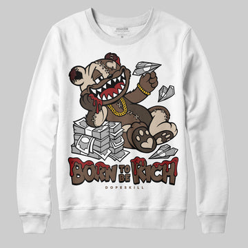 A Ma Maniére x Air Jordan 4 “Dark Mocha” DopeSkill Sweatshirt Born To Be Rich Graphic Streetwear - White