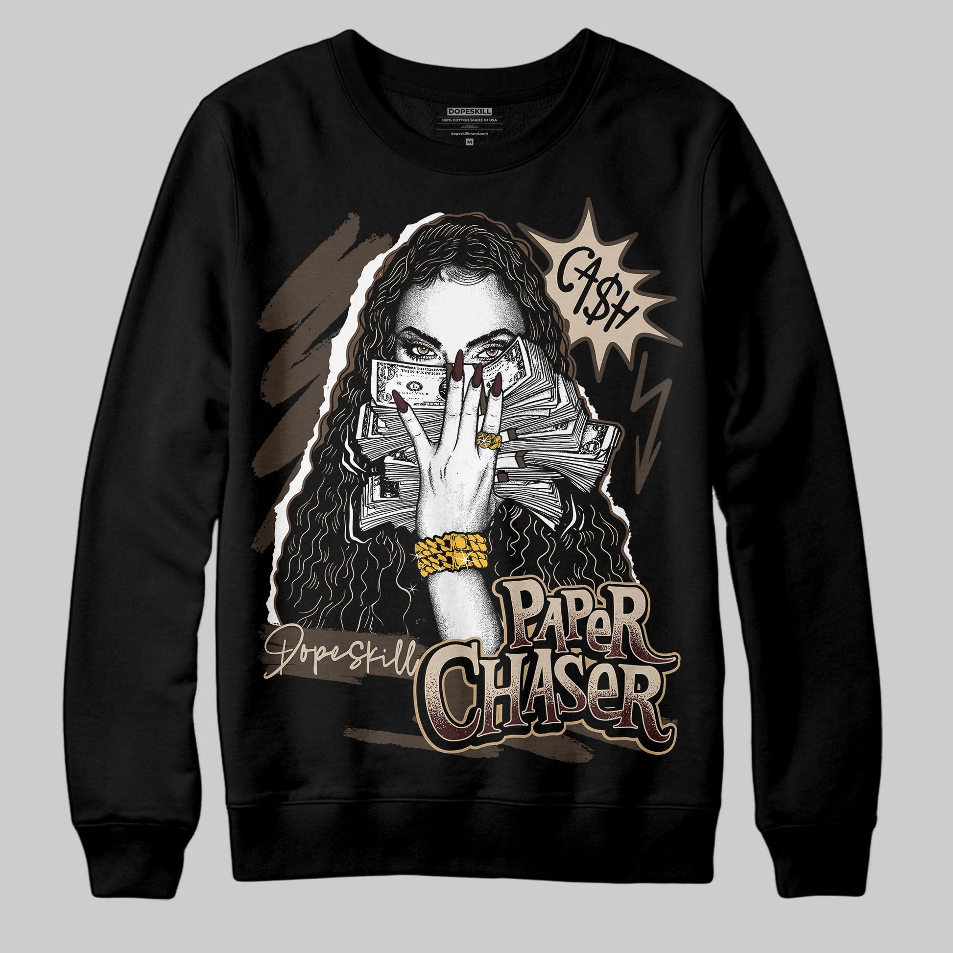 A Ma Maniére x Air Jordan 4 “Dark Mocha” DopeSkill Sweatshirt NPC Graphic Streetwear - Black