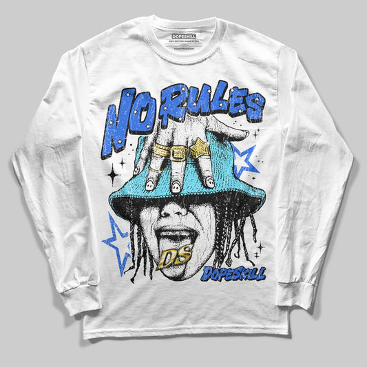 Royal Blue Sneakers DopeSkill Long Sleeve T-Shirt No Rules Graphic Streetwear - White