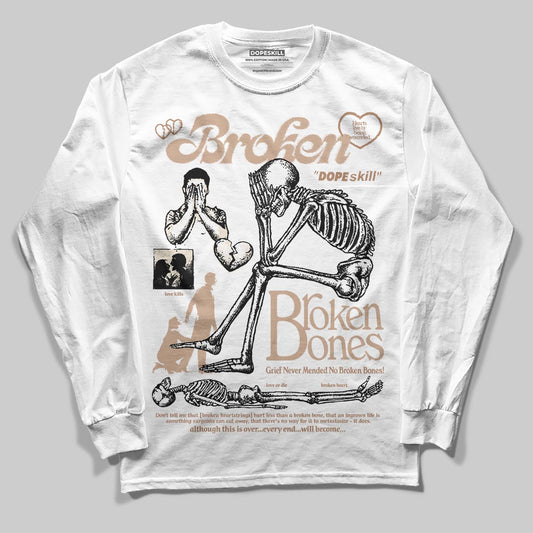 Jordan 4 Retro Cozy Girl DopeSkill Long Sleeve T-Shirt Broken Bones Graphic Streetwear - White