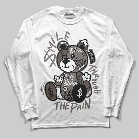 Jordan 4 Retro Cave Stone DopeSkill Long Sleeve T-Shirt Smile Through The Pain Graphic Streetwear - White 