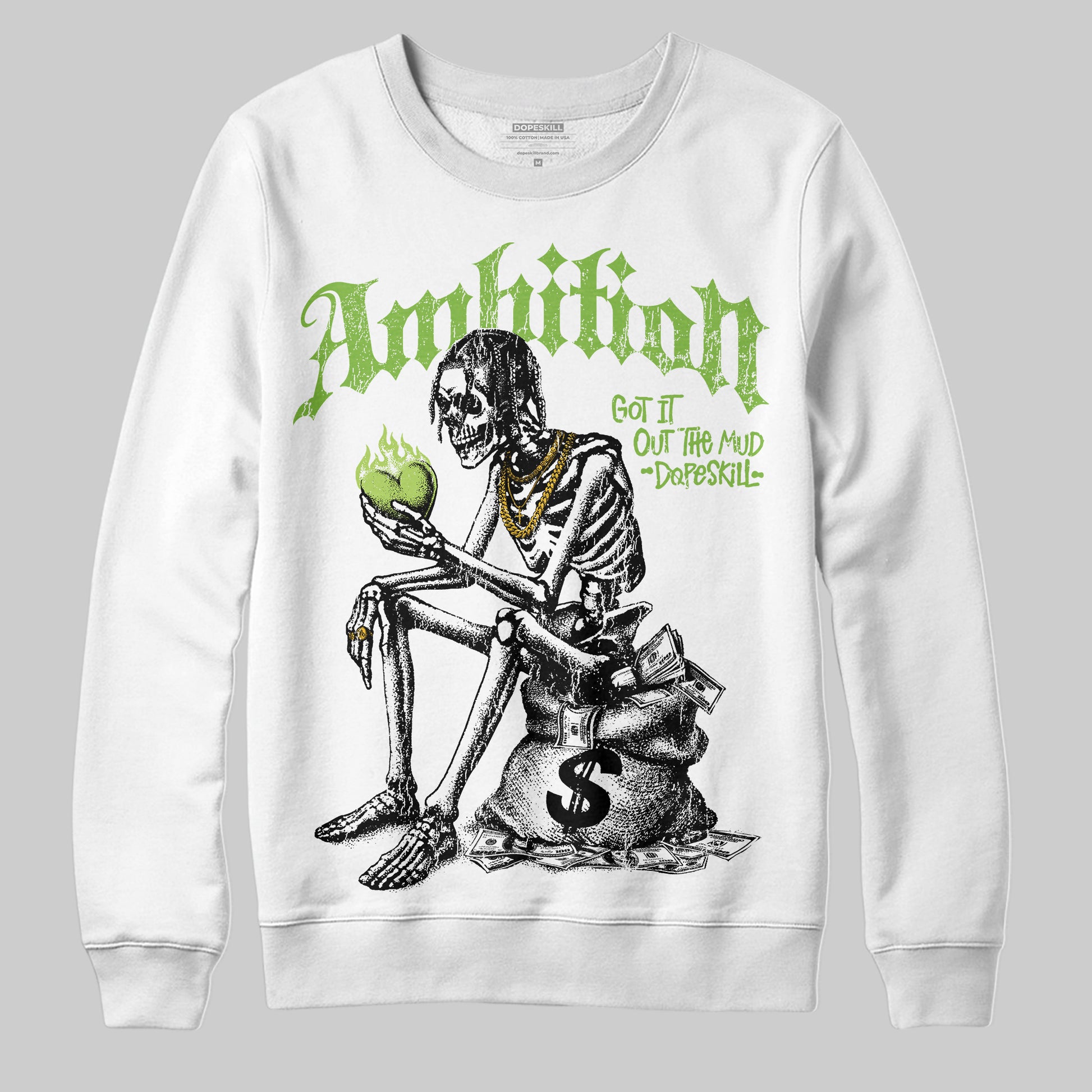 Air Max 95 Big Bubble Neon Yellow DopeSkill Sweatshirt Ambition Graphic Streetwear - White 