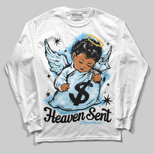 Jordan 11 Retro Legend Blue DopeSkill Long Sleeve T-Shirt Heaven Sent Graphic Streetwear - White