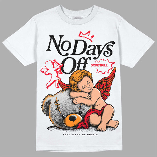 Jordan 4 Red Thunder DopeSkill T-Shirt New No Days Off Graphic Streetwear - White