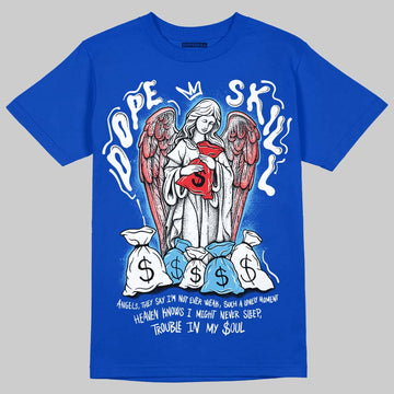 Jordan 12 “Blueberry” DopeSkill Royal T-shirt Angels Graphic Streetwear