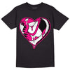 Jordan 1 Low GS “Fierce Pink” Dopeskill T-Shirt Heart Jordan 1 Graphic Streetwear - Black