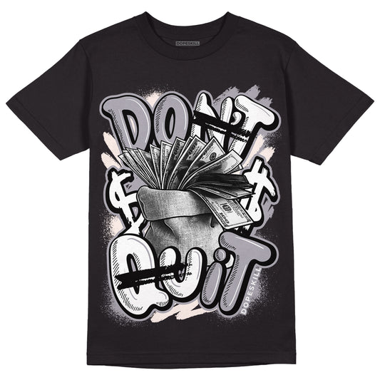 Jordan 2 Cement Grey DopeSkill T-Shirt Don't Quit Graphic Streetwear - Black