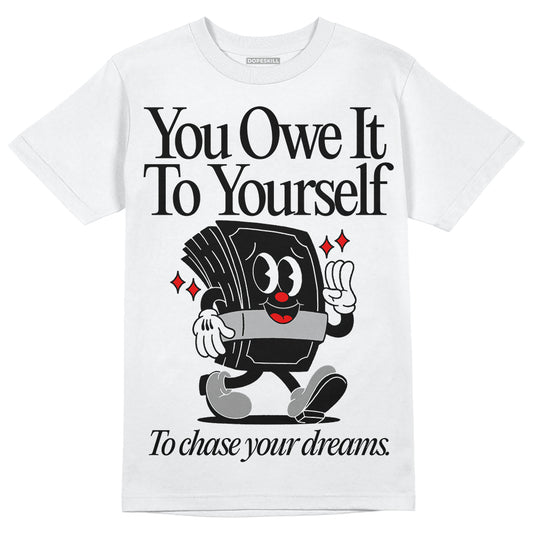 Black and White Sneakers DopeSkill T-Shirt Owe It To Yourself Graphic Streetwear - White 