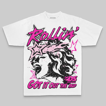 Pink Oversize Print Got It Out The Mud DopeSkill Graphic Premium T-shirt Streetwear - White