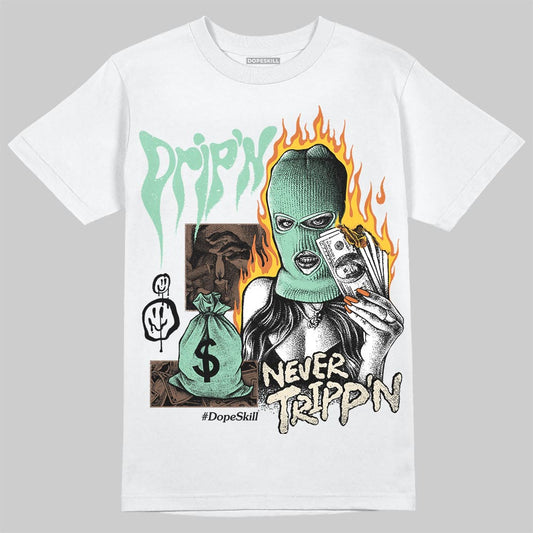 SB Dunk Low Rodeo Tourmaline DopeSkill T-Shirt Drip'n Never Tripp'n Graphic Streetwear - White