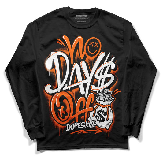 Orange, Black & White Sneakers DopeSkill Long Sleeve T-Shirt No Days Off Graphic Streetwear - Black